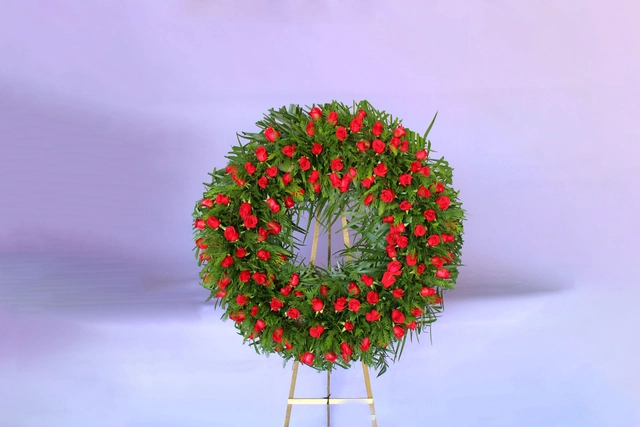 Corona Funeraria Rosa Roja